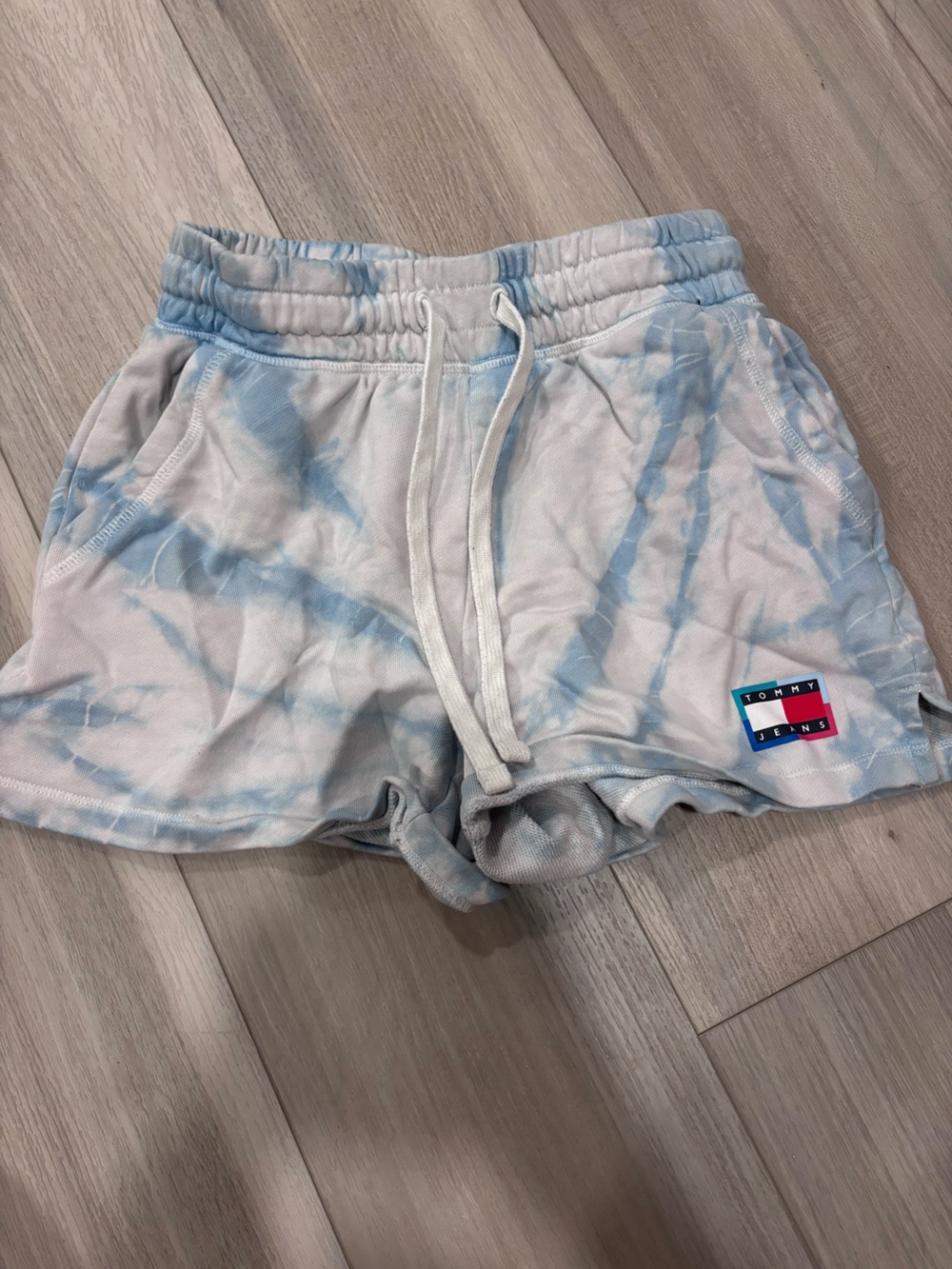 Tommy Jeans Light Blue Tie-Dye Lounge Shorts